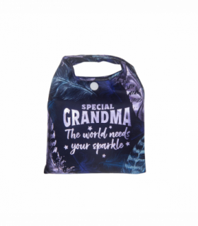 Pre-personalised Pack-Away Sparkle Shopper Bag - Grandma
