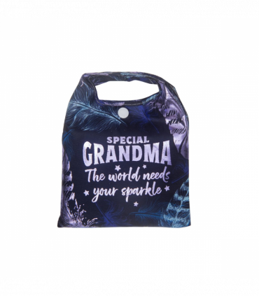 Pre-personalised Pack-Away Sparkle Shopper Bag - Grandma