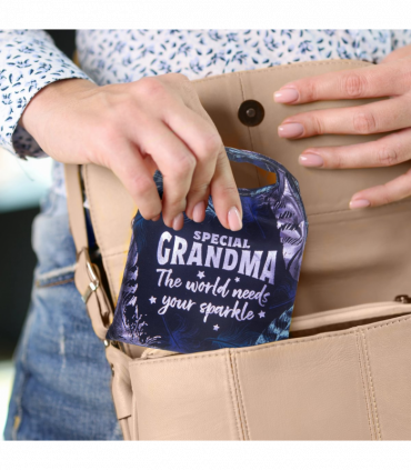 Pre-personalised Pack-Away Sparkle Shopper Bag - Grandma