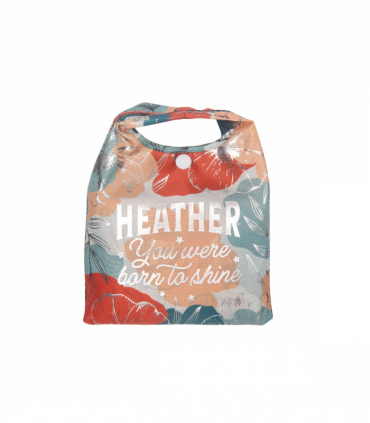 Pre-personalised Pack-Away Sparkle Shopper Bag - Heather