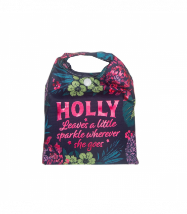 Pre-personalised Pack-Away Sparkle Shopper Bag - Holly