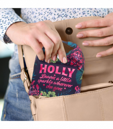 Pre-personalised Pack-Away Sparkle Shopper Bag - Holly