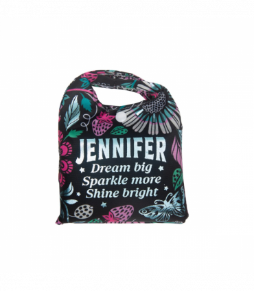 Pre-personalised Pack-Away Sparkle Shopper Bag - Jennifer