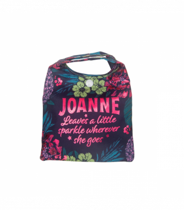 Pre-personalised Pack-Away Sparkle Shopper Bag - Joanne
