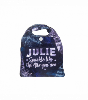 Pre-personalised Pack-Away Sparkle Shopper Bag - Julie