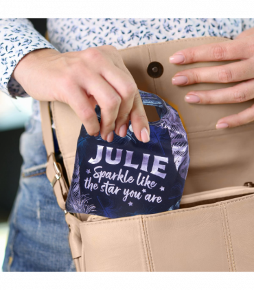 Pre-personalised Pack-Away Sparkle Shopper Bag - Julie