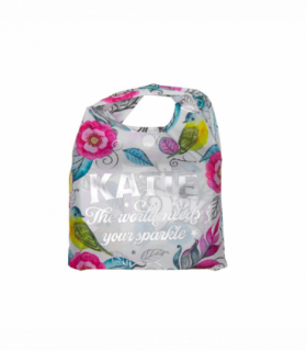 Pre-personalised Pack-Away Sparkle Shopper Bag - Katie