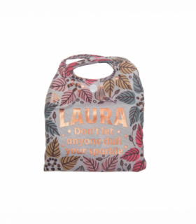 Pre-personalised Pack-Away Sparkle Shopper Bag - Laura