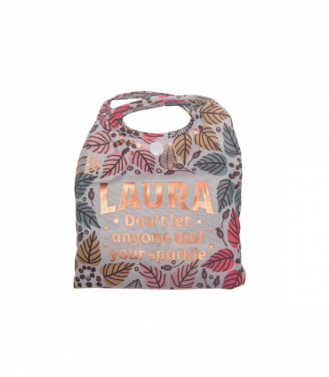 Pre-personalised Pack-Away Sparkle Shopper Bag - Laura