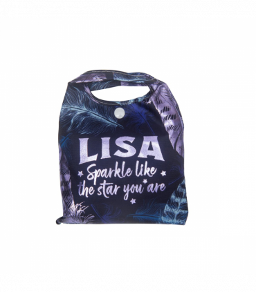 Pre-personalised Pack-Away Sparkle Shopper Bag - Lisa