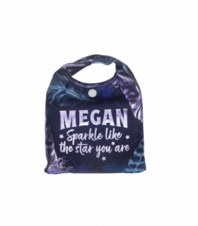 Pre-personalised Pack-Away Sparkle Shopper Bag - Megan