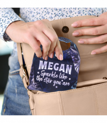 Pre-personalised Pack-Away Sparkle Shopper Bag - Megan