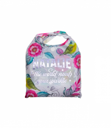 Pre-personalised Pack-Away Sparkle Shopper Bag - Natalie