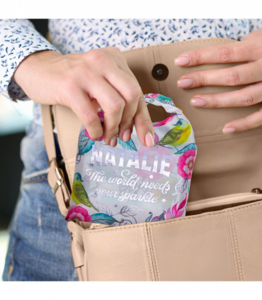 Pre-personalised Pack-Away Sparkle Shopper Bag - Natalie