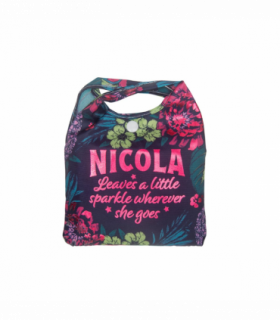 Pre-personalised Pack-Away Sparkle Shopper Bag - Nicola