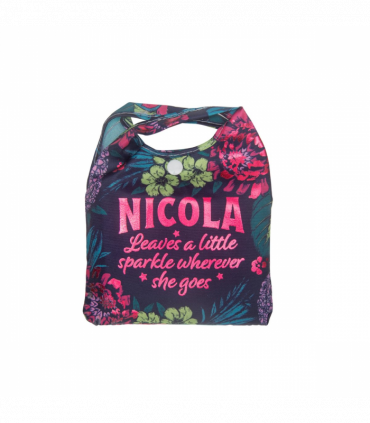 Pre-personalised Pack-Away Sparkle Shopper Bag - Nicola