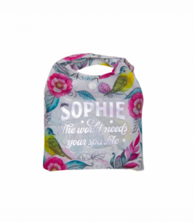 Pre-personalised Pack-Away Sparkle Shopper Bag - Sophie