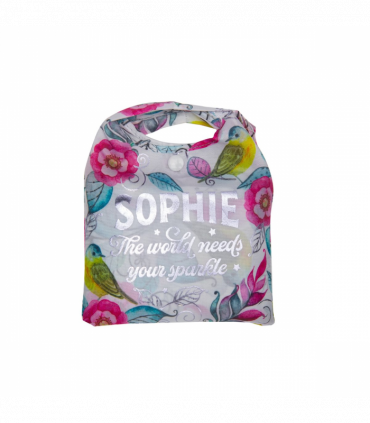 Pre-personalised Pack-Away Sparkle Shopper Bag - Sophie