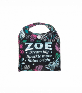 Pre-personalised Pack-Away Sparkle Shopper Bag - Zoe