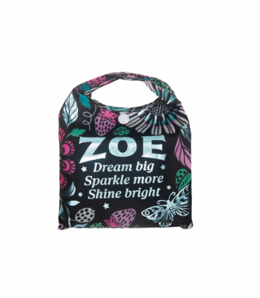 Pre-personalised Pack-Away Sparkle Shopper Bag - Zoe