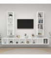 Wall-mounted TV Cabinets 4 pcs White Engineered Wood