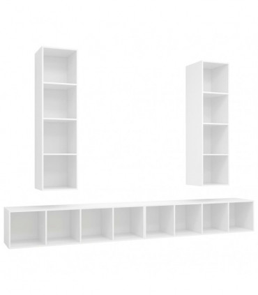 Wall-mounted TV Cabinets 4 pcs White Engineered Wood