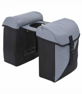 vidaXL Bicycle Bag Black and Grey 15.5 x 31.5 x 40 cm Polyester