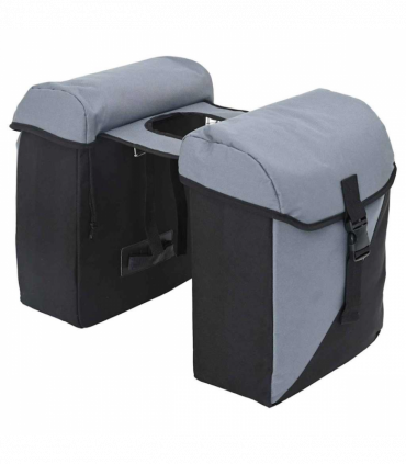 vidaXL Bicycle Bag Black and Grey 15.5 x 31.5 x 40 cm Polyester