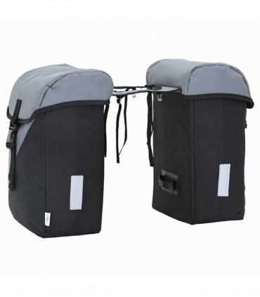 vidaXL Bicycle Bag Black and Grey 15.5 x 31.5 x 40 cm Polyester