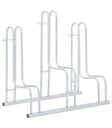 vidaXL Bicycle Stand for 3 Bikes Floor Freestanding Galvanised Steel