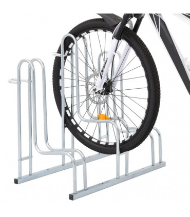 vidaXL Bicycle Stand for 3 Bikes Floor Freestanding Galvanised Steel