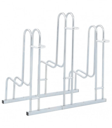 vidaXL Bicycle Stand for 3 Bikes Floor Freestanding Galvanised Steel