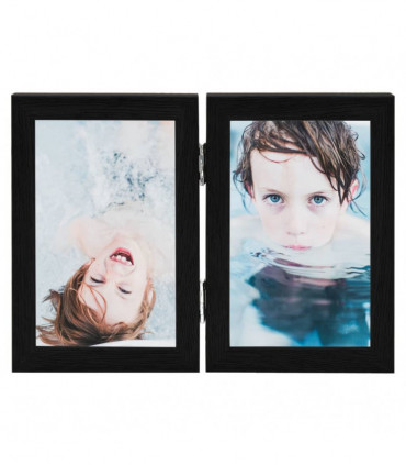 vidaXL Bifold Photo Frame Collage Black 2x