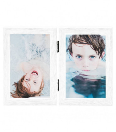 vidaXL Bifold Photo Frame Collage White 2x