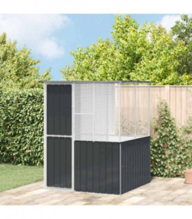 vidaXL Bird Cage Anthracite 154 x 154 x 200 cm Galvanised steel