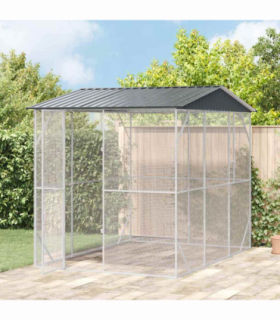 vidaXL Bird Cage Anthracite 227 x 310 x 247 cm Galvanised steel