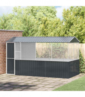 vidaXL Bird Cage Anthracite 410 x 210 x 230 cm Galvanised steel