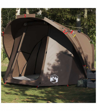 vidaXL Fishing Tent 4-Person Brown Waterproof