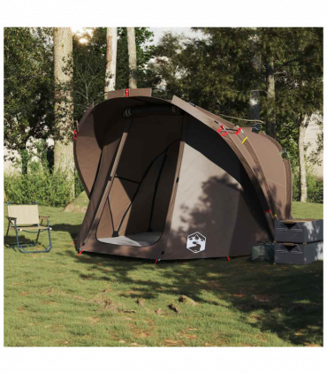 vidaXL Fishing Tent 4-Person Brown Waterproof