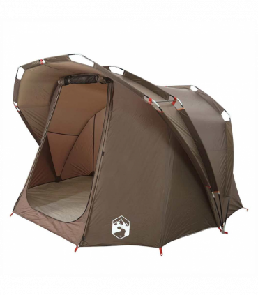 vidaXL Fishing Tent 4-Person Brown Waterproof