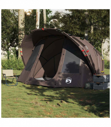 vidaXL Fishing Tent 5-Person Brown Waterproof