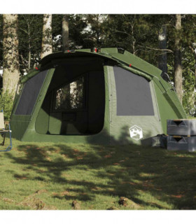 vidaXL Fishing Tent 5-Person Olive Green Waterproof