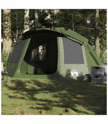 vidaXL Fishing Tent 5-Person Olive Green Waterproof
