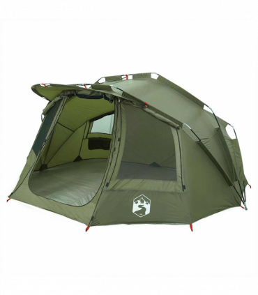 vidaXL Fishing Tent 5-Person Olive Green Waterproof