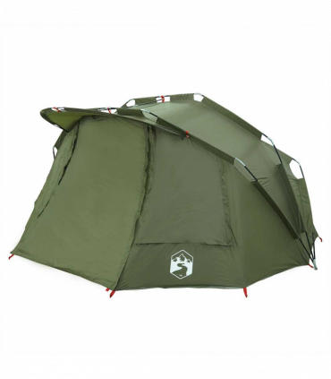 vidaXL Fishing Tent 5-Person Olive Green Waterproof