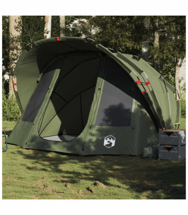 vidaXL Fishing Tent 5-Person Olive Green Waterproof