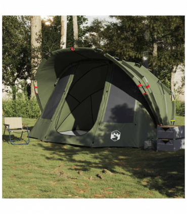 vidaXL Fishing Tent 5-Person Olive Green Waterproof