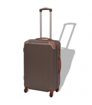 vidaXL Four Piece Hardcase Trolley Set Coffee