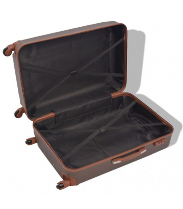 vidaXL Four Piece Hardcase Trolley Set Coffee