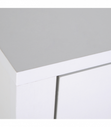 Solid wood White & Silver handle 53Wx42.5Dx59H cm Bedside Table-White